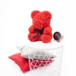 Raudonas didelis rožių meškiukas 40 cm