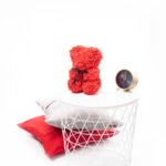 Raudonas rožių meškiukas 25 cm