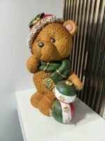 Kalėdinė dekoracija meškutis su LED apšvietimu - Image 2