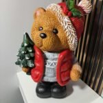 Pastatoma Kalėdinė dekoracija ,,Meškis" su LED apšvietimu