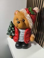 Pastatoma Kalėdinė dekoracija ,,Meškis" su LED apšvietimu