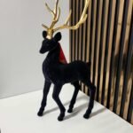 Kalėdinė dekoracija Aksominis juodas Elnias