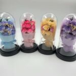 Muilo rožių puokštė gaubte su LED