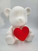 Didelis meškutis su širdimi 40 cm.